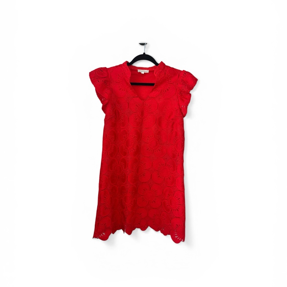 Beautiful Flying Tomato Red Floral Lace Dress